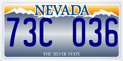 NV license plate 73C036