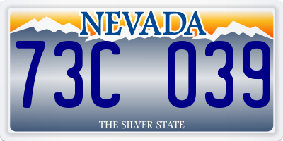 NV license plate 73C039