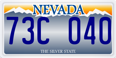 NV license plate 73C040