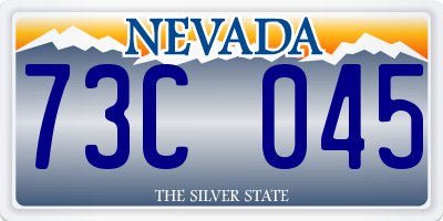 NV license plate 73C045