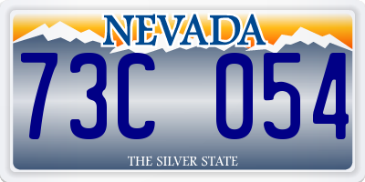 NV license plate 73C054