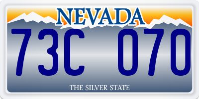 NV license plate 73C070