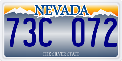 NV license plate 73C072