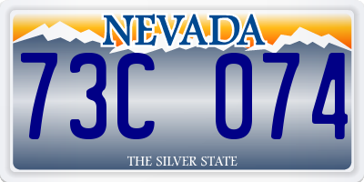 NV license plate 73C074