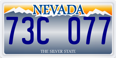 NV license plate 73C077
