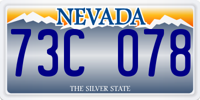 NV license plate 73C078