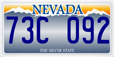 NV license plate 73C092
