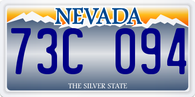 NV license plate 73C094