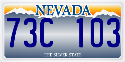 NV license plate 73C103