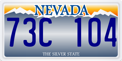 NV license plate 73C104