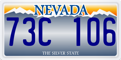 NV license plate 73C106