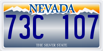 NV license plate 73C107