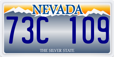 NV license plate 73C109