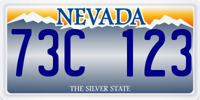 NV license plate 73C123