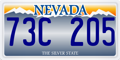 NV license plate 73C205