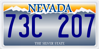 NV license plate 73C207