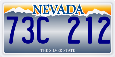 NV license plate 73C212