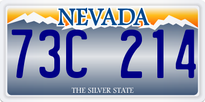 NV license plate 73C214