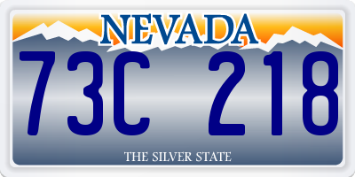 NV license plate 73C218