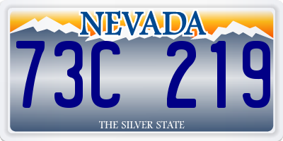 NV license plate 73C219