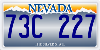 NV license plate 73C227