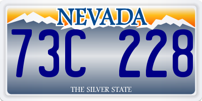 NV license plate 73C228