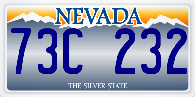 NV license plate 73C232