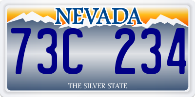 NV license plate 73C234