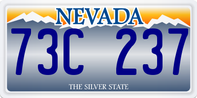 NV license plate 73C237