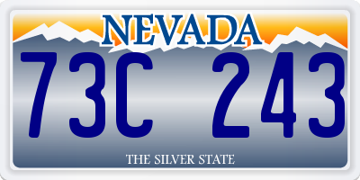 NV license plate 73C243