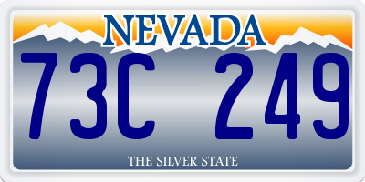 NV license plate 73C249