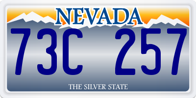 NV license plate 73C257