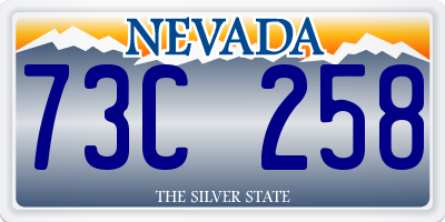 NV license plate 73C258