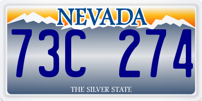 NV license plate 73C274