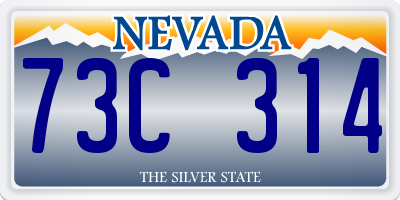NV license plate 73C314