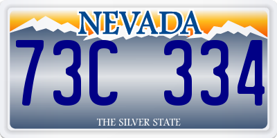 NV license plate 73C334