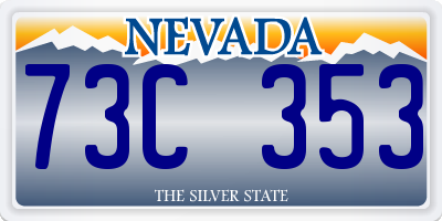 NV license plate 73C353