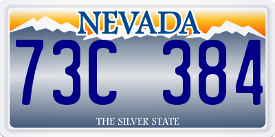NV license plate 73C384