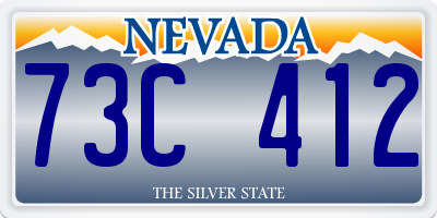 NV license plate 73C412
