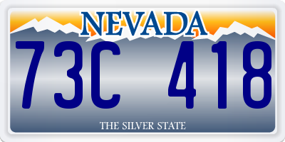 NV license plate 73C418
