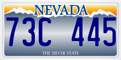NV license plate 73C445