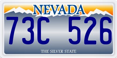 NV license plate 73C526