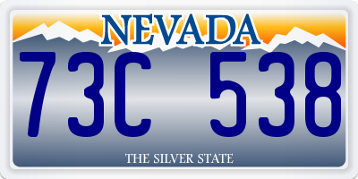 NV license plate 73C538