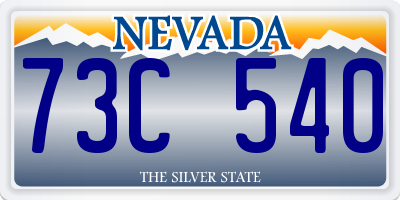 NV license plate 73C540