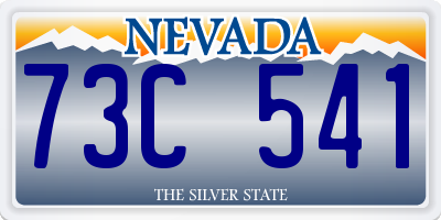 NV license plate 73C541