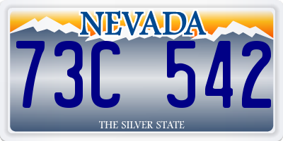 NV license plate 73C542