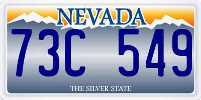 NV license plate 73C549