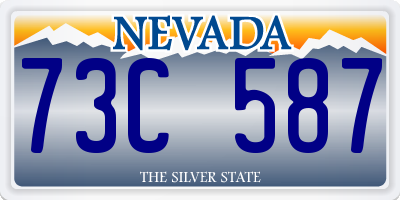 NV license plate 73C587
