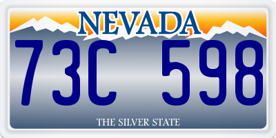 NV license plate 73C598