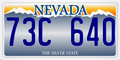 NV license plate 73C640